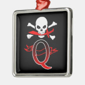 Jolly Roger Q Monogram Initiaal Metalen Ornament (Links)