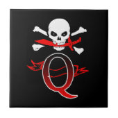 Jolly Roger Q Monogram Initiaal Tegeltje (Voorkant)