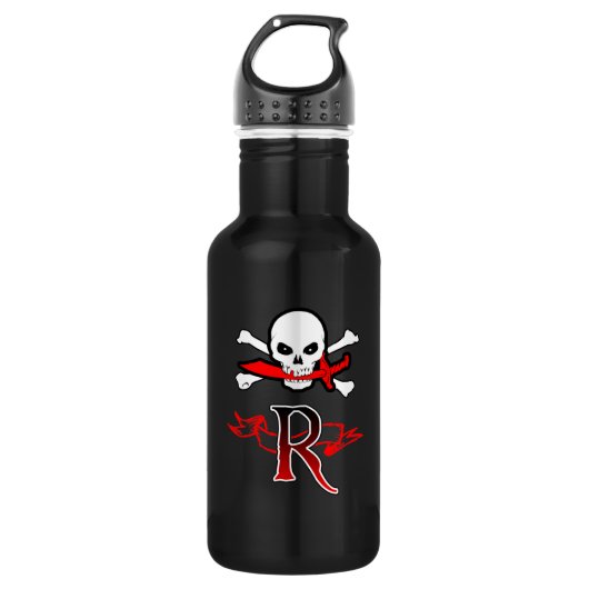 Jolly Roger R Monogram Initiaal Waterfles (Voorkant)