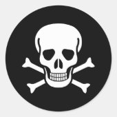 Jolly Roger Ronde Sticker (Voorkant)