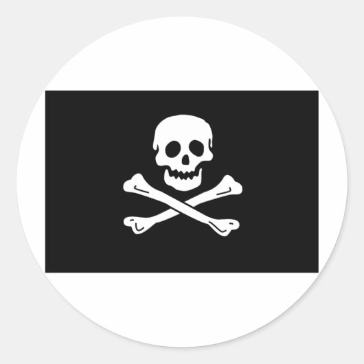 jolly roger ronde sticker (Voorkant)