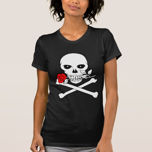 Jolly Roger (Roos) Dames Dark T-Shirt (Voorkant)