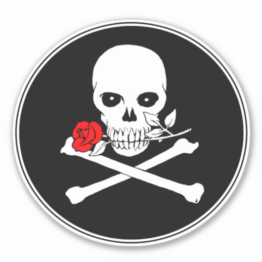 Jolly Roger (Roos) Vinyl Sticker (Voorkant)