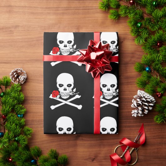 Jolly Roger (Roos) Wrapping Paper Cadeaupapier (Feestdagen Geschenken)