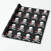 Jolly Roger (Roos) Wrapping Paper Cadeaupapier (Uitgerold)