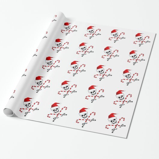 Jolly Roger Santa Wrapping Paper Cadeaupapier (Uitgerold)