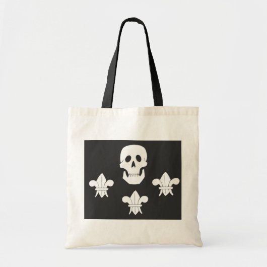 JOLLY ROGER Schedel en drie LELIE Vlag Tote Bag (Voorkant)