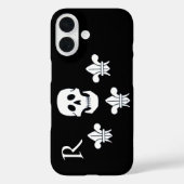 JOLLY ROGER SKELET EN DRIE LELIES VLAG MONOGRAM Case-Mate iPhone CASE (Achterkant)