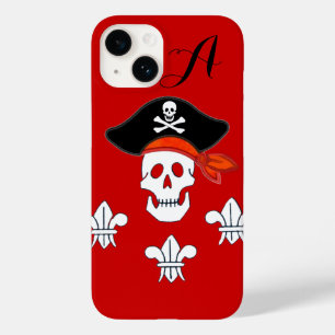 JOLLY ROGER SKELET,PIRATENHOED,DRIE LELIES MONOGRA Case-Mate iPhone CASE