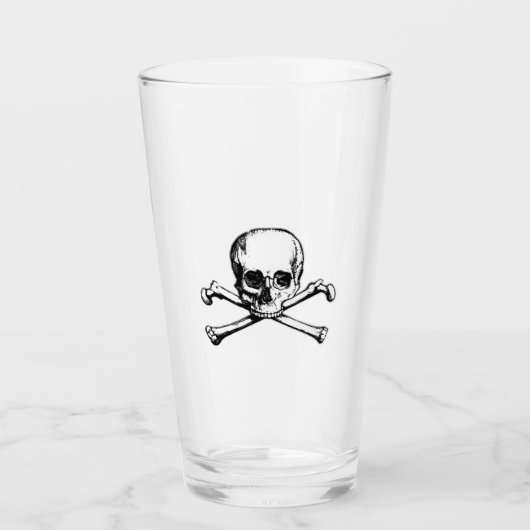 Jolly Roger Skull en Cross Botten Pirate Glas (Voorkant)