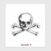Jolly Roger Skull en Cross Botten Pirate Sticker (Vel)