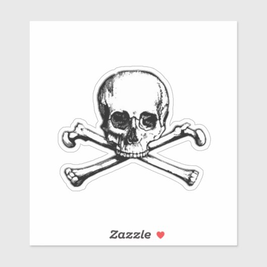 Jolly Roger Skull en Cross Botten Pirate Sticker (Vel)