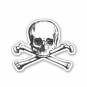 Jolly Roger Skull en Cross Botten Pirate Sticker (Voorkant)