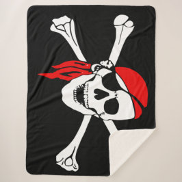 JOLLY ROGER SKULL EN CROSS BOTTEN SHERPA DEKEN