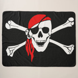 JOLLY ROGER SKULL EN CROSS BOTTEN SHERPA DEKEN