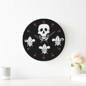 JOLLY ROGER SKULL EN DRIE LILIES FLAG, Amethyst Grote Klok (Huis)
