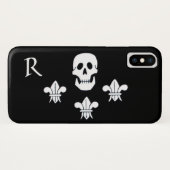 JOLLY ROGER SKULL EN DRIE LILIES FLAG MONOGRAM Case-Mate iPhone CASE (Achterkant (horizontaal))