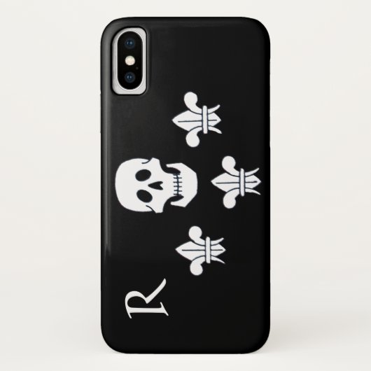 JOLLY ROGER SKULL EN DRIE LILIES FLAG MONOGRAM Case-Mate iPhone CASE (Achterkant)
