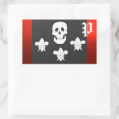 JOLLY ROGER SKULL EN DRIE LILIES FLAG MONOGRAM RECHTHOEKIGE STICKER (Tas)