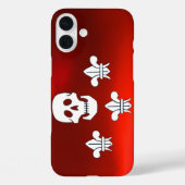 JOLLY ROGER SKULL EN DRIE LILIES FLAG Red White Case-Mate iPhone Case (Achterkant)
