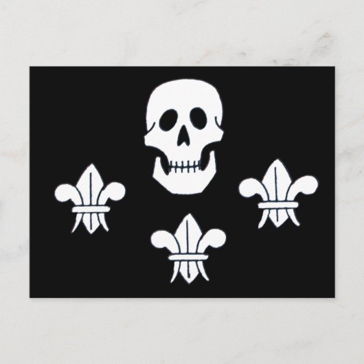 JOLLY ROGER SKULL EN DRIE LILILIES FLAG BRIEFKAART (Voorkant)