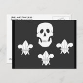 JOLLY ROGER SKULL EN DRIE LILILIES FLAG BRIEFKAART (Voorkant / Achterkant)