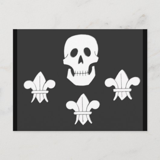 JOLLY ROGER SKULL EN DRIE LILILIES FLAG BRIEFKAART (Voorkant)