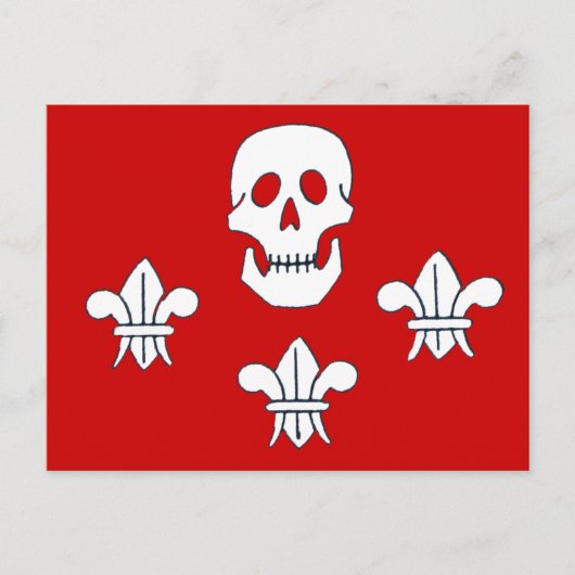 JOLLY ROGER SKULL EN DRIE LILILIES FLAG BRIEFKAART (Voorkant)