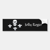 JOLLY ROGER SKULL EN DRIE LILILIES FLAG BUMPERSTICKER (Voorkant)