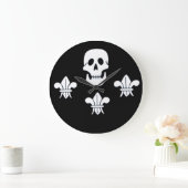 JOLLY ROGER SKULL EN DRIE LILILIES FLAG GROTE KLOK (Huis)