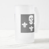 JOLLY ROGER SKULL EN DRIE LILILIES FLAG MATGLAS BIERPUL (Voorkant rechts)