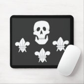 JOLLY ROGER SKULL EN DRIE LILILIES FLAG MUISMAT (Met muis)
