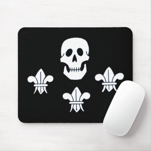 JOLLY ROGER SKULL EN DRIE LILILIES FLAG MUISMAT (Met muis)