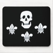 JOLLY ROGER SKULL EN DRIE LILILIES FLAG MUISMAT (Voorkant)