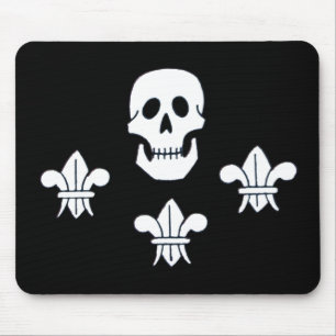 JOLLY ROGER SKULL EN DRIE LILILIES FLAG MUISMAT