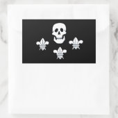 JOLLY ROGER SKULL EN DRIE LILILIES FLAG RECHTHOEKIGE STICKER (Tas)