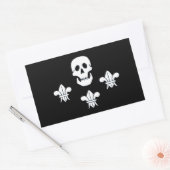 JOLLY ROGER SKULL EN DRIE LILILIES FLAG RECHTHOEKIGE STICKER (Envelop)