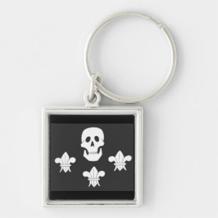 JOLLY ROGER SKULL EN DRIE LILILIES FLAG SLEUTELHANGER