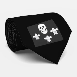 JOLLY ROGER SKULL EN DRIE LILILIES FLAG STROPDAS