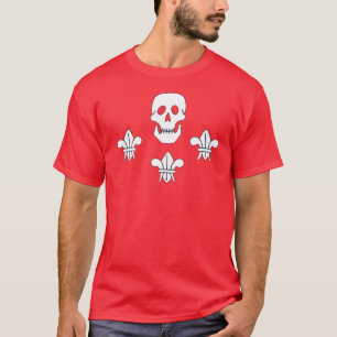 JOLLY ROGER SKULL EN DRIE LILILIES FLAG T-SHIRT