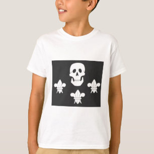 JOLLY ROGER SKULL EN DRIE LILILIES FLAG T-SHIRT