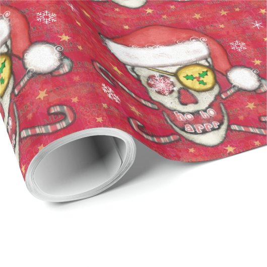 Jolly Roger Skull-kerstpapier Cadeaupapier (Rol Hoek)