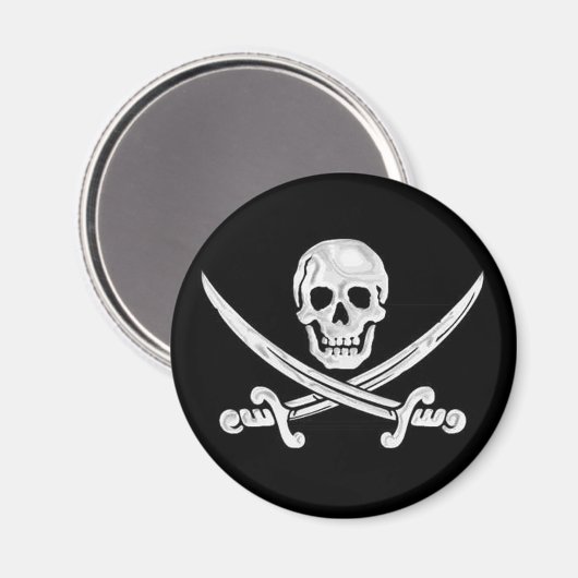Jolly Roger Skull Magneet (Voorkant / Achterkant)