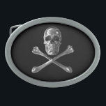 Jolly Roger Skull Oval Belt Buckle Gesp<br><div class="desc">Jolly Roger Skull</div>