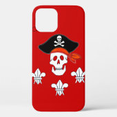 JOLLY ROGER SKULL, PIRATE PET, DRIE LILLIE MONOGRA Case-Mate iPhone CASE (Achterkant)