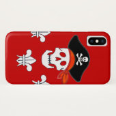 JOLLY ROGER SKULL, PIRATE PET EN DRIE LILIES Case-Mate iPhone CASE (Achterkant (horizontaal))