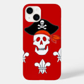 JOLLY ROGER SKULL, PIRATE PET EN DRIE LILIES Case-Mate iPhone CASE (Achterkant)