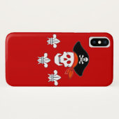 JOLLY ROGER SKULL, PIRATE PET EN DRIE LILIES Case-Mate iPhone CASE (Achterkant (horizontaal))