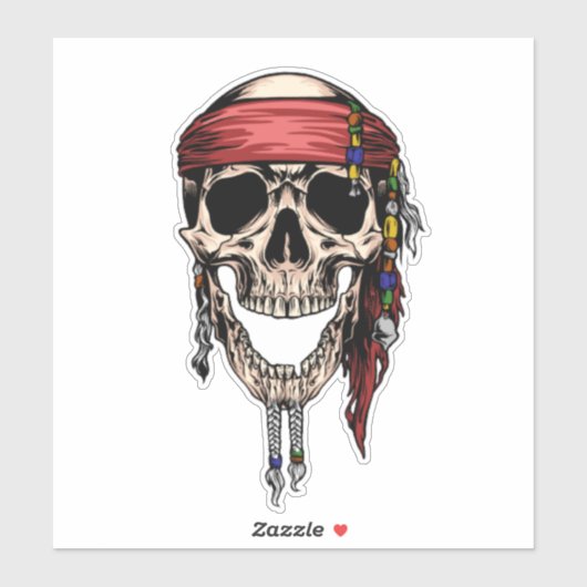 Jolly Roger Skull Sticker (Vel)