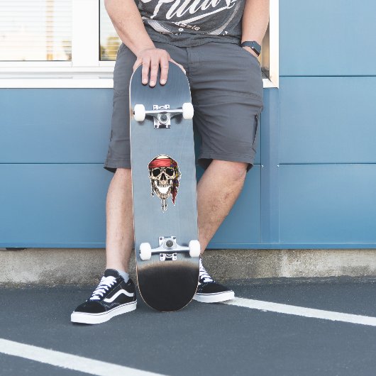 Jolly Roger Skull Sticker (Skater)